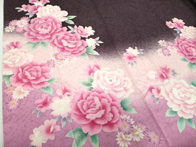 平和屋着物○豪華振袖 舞花文 暈し染め 銀彩 正絹 逸品 DAAX4711ps