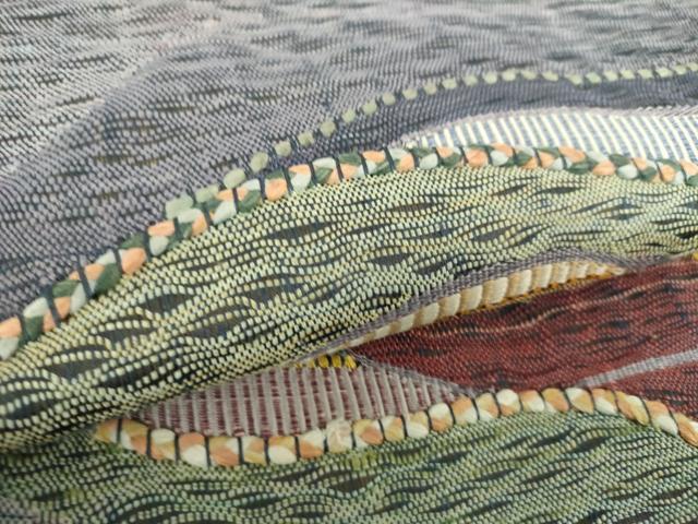 平和屋着物▽太鼓柄袋帯 スリーシーズン帯 春 夏 秋 すくい織 波霞 正絹 逸品 DAAX4743ps