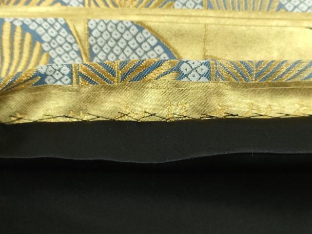 平和屋着物●西陣 長嶋成織物 ながしま帯 六通柄袋帯 松市松文 本金箔 瀞金錦 正絹 逸品 DAAX4762ps