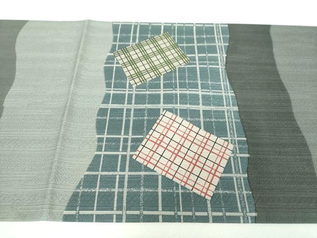 平和屋着物●太鼓柄袋帯　法世　変わり格子　正絹　逸品　DAAX4863ps