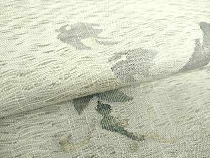 平和屋着物▽太鼓柄袋帯 スリーシーズン帯 春 夏 秋 すくい織 千鳥 草花文 銀糸 正絹 逸品 DAAX4871ps