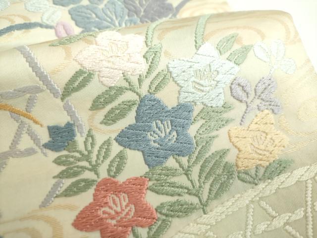 平和屋着物●六通柄袋帯　唐織　籬花文　金糸　正絹　逸品　DAAX4886ps
