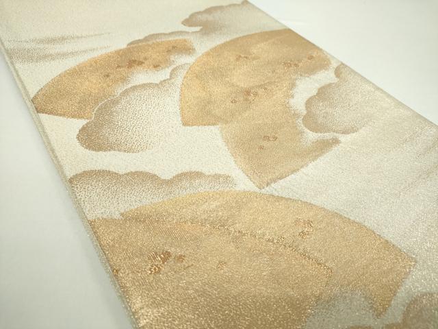 平和屋着物●綴れ　太鼓柄袋帯　雲取り地紙文　金糸　正絹　逸品　DAAX4888ps