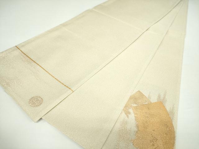 平和屋着物●綴れ　太鼓柄袋帯　雲取り地紙文　金糸　正絹　逸品　DAAX4888ps