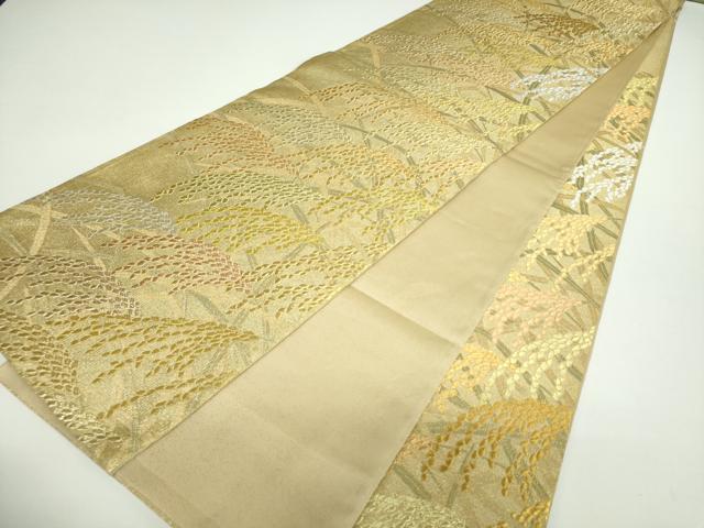 平和屋着物●綴れ　六通柄袋帯　作家物　稲穂　本金　正絹　逸品　DAAX4909ps