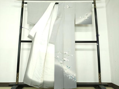 平和屋着物●訪問着　友禅　花鳥文　暈し染め　正絹　逸品　DAAX4961ps