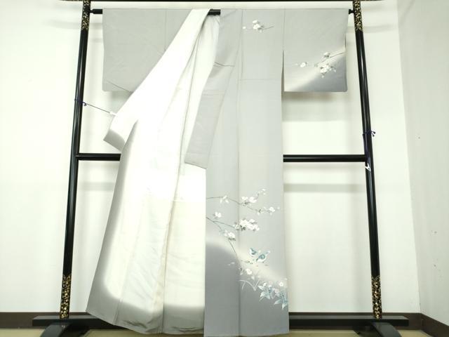 平和屋着物●訪問着　友禅　花鳥文　暈し染め　正絹　逸品　DAAX4961ps