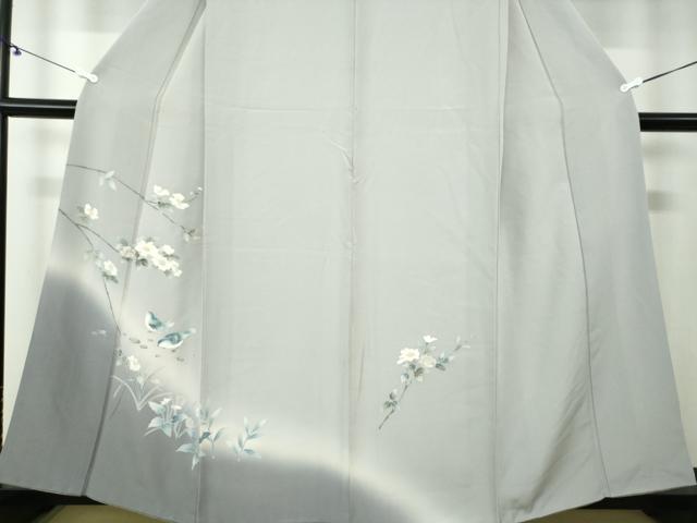 平和屋着物●訪問着　友禅　花鳥文　暈し染め　正絹　逸品　DAAX4961ps