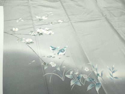 平和屋着物●訪問着　友禅　花鳥文　暈し染め　正絹　逸品　DAAX4961ps