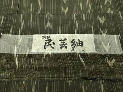 平和屋着物●民芸紬 間道 鈴乃屋扱い 証紙付き 正絹 逸品 DAAX4970ps