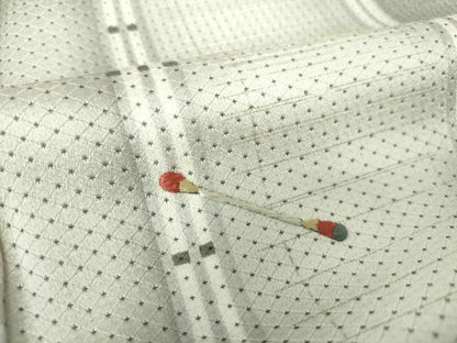 平和屋着物●訪問着　お召地　刺繍　櫛　簪　暈し染め　金糸　正絹　逸品　DAAX4971ps