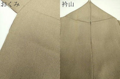 平和屋着物●江戸小紋 万筋 藍海松茶色×生壁色 正絹 逸品 DAAX4975ps