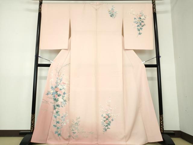 平和屋着物●訪問着　友禅　草花文　暈し染め　銀座おゝぎ屋扱い　正絹　逸品　DAAX4977ps