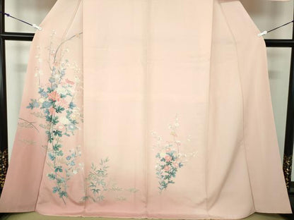 平和屋着物●訪問着　友禅　草花文　暈し染め　銀座おゝぎ屋扱い　正絹　逸品　DAAX4977ps
