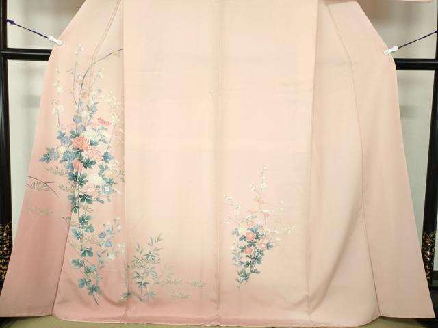 平和屋着物●訪問着　友禅　草花文　暈し染め　銀座おゝぎ屋扱い　正絹　逸品　DAAX4977ps