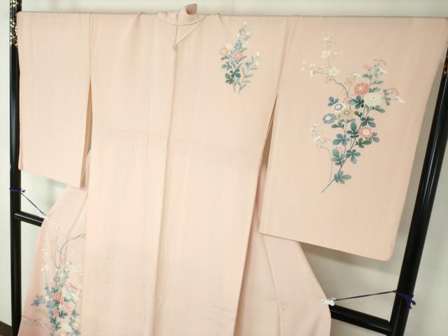 平和屋着物●訪問着　友禅　草花文　暈し染め　銀座おゝぎ屋扱い　正絹　逸品　DAAX4977ps