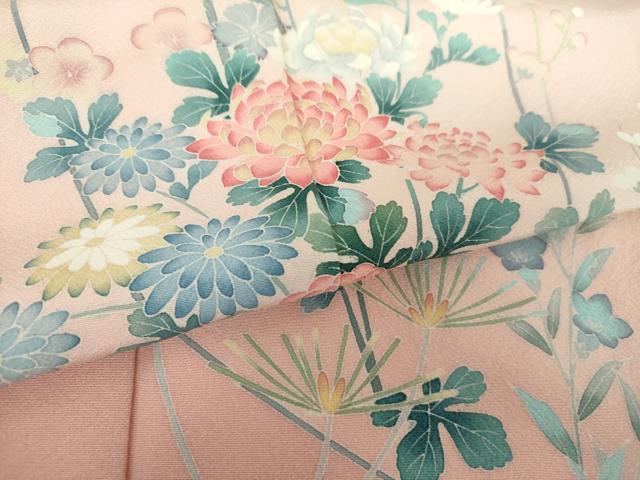 平和屋着物●訪問着　友禅　草花文　暈し染め　銀座おゝぎ屋扱い　正絹　逸品　DAAX4977ps