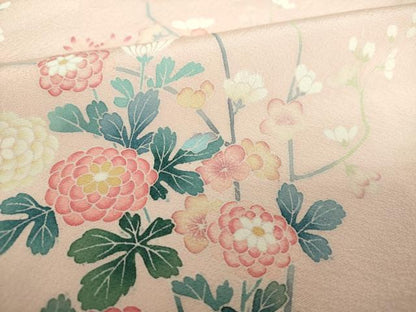平和屋着物●訪問着　友禅　草花文　暈し染め　銀座おゝぎ屋扱い　正絹　逸品　DAAX4977ps