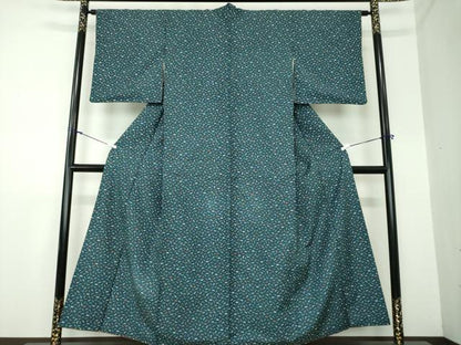 平和屋着物●上質な小紋　紬地　成り物　茄子　かぼちゃ　正絹　逸品　DAAX4981ps