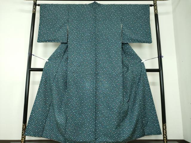 平和屋着物●上質な小紋　紬地　成り物　茄子　かぼちゃ　正絹　逸品　DAAX4981ps