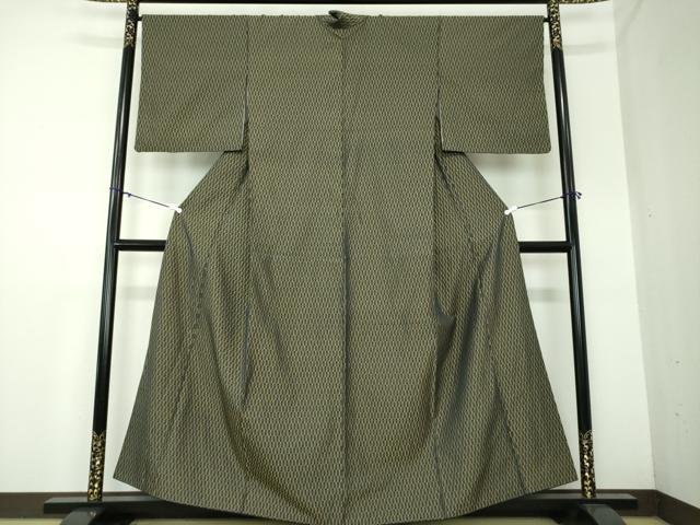平和屋着物●上質なお召　市松文様　正絹　逸品　DAAX4999ps