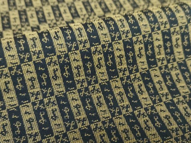 平和屋着物●上質なお召　市松文様　正絹　逸品　DAAX4999ps