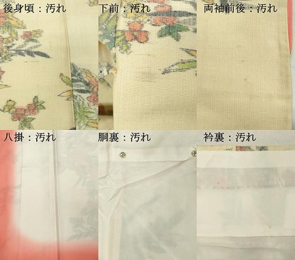 平和屋着物■上質な紬 草花文 正絹 逸品 DAAX5150cd