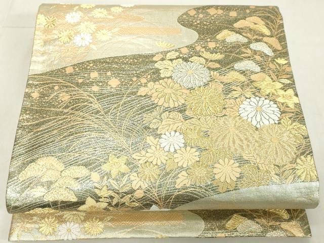 平和屋着物◎九百佐賀錦　六通柄袋帯　蒔絵　金銀糸　正絹　逸品　DAAX5202cd