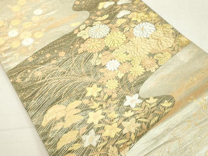 平和屋着物◎九百佐賀錦　六通柄袋帯　蒔絵　金銀糸　正絹　逸品　DAAX5202cd