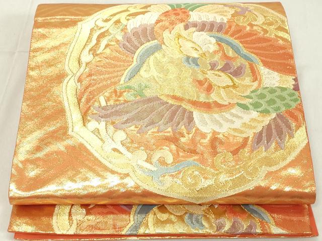平和屋着物◎六通柄袋帯 鏡裏双鳥文 金糸 正絹 逸品 DAAX5206cd