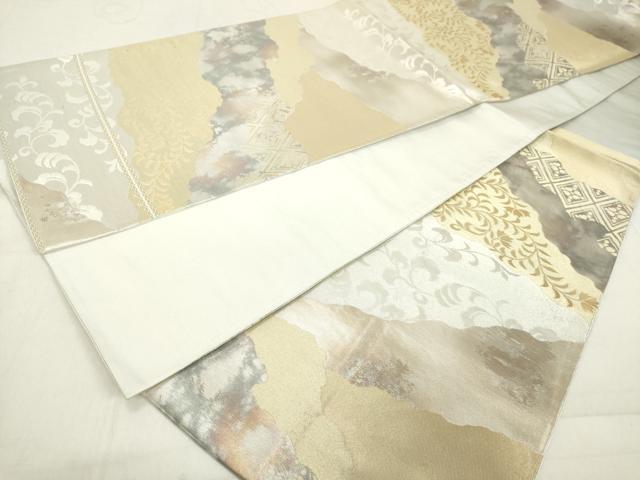 平和屋着物◎六通柄袋帯　道長花文　金糸　正絹　逸品　DAAX5252cd