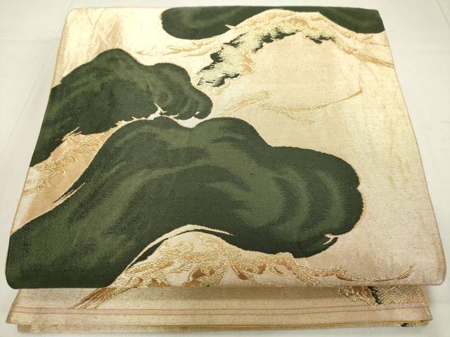 平和屋着物◎六通柄袋帯　枝松文　金糸　正絹　逸品　DAAX5270cd