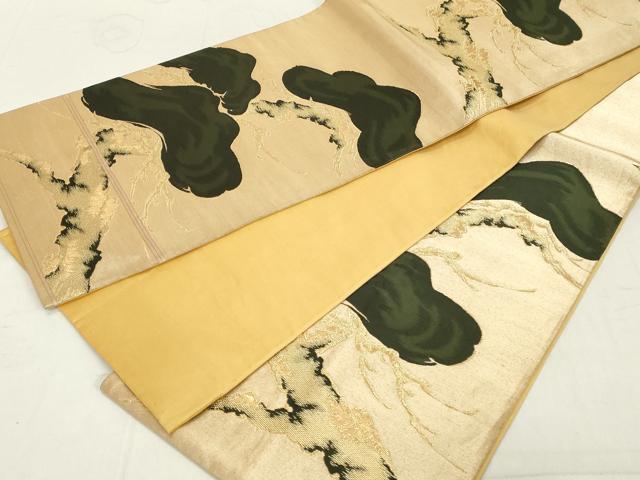 平和屋着物◎六通柄袋帯　枝松文　金糸　正絹　逸品　DAAX5270cd