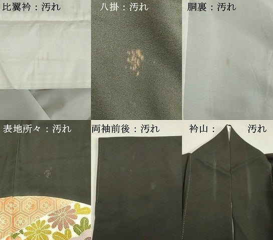 平和屋着物■豪華黒留袖　駒刺繍　吉祥花文　金彩　正絹　逸品　DAAX5295cd
