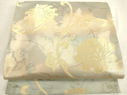 平和屋着物◎六通柄袋帯　花唐草文　金糸　正絹　逸品　DAAX5351cd