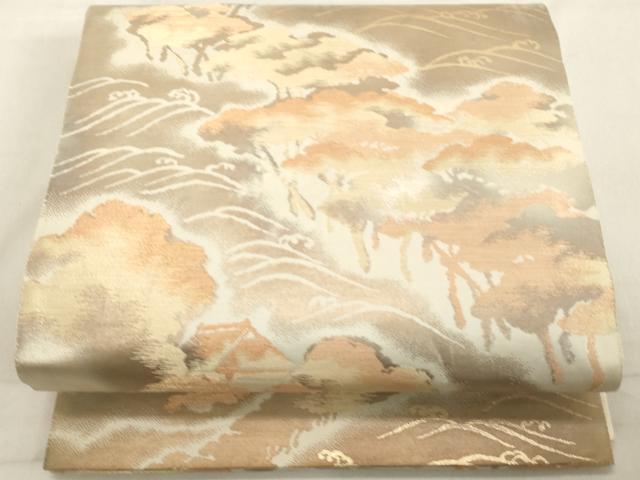 平和屋着物◎六通柄袋帯 浜松文 金銀糸 正絹 逸品 DAAX5375cd