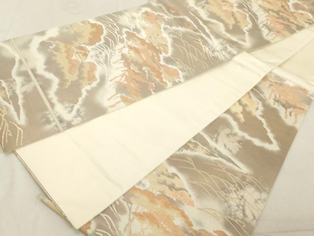 平和屋着物◎六通柄袋帯 浜松文 金銀糸 正絹 逸品 DAAX5375cd
