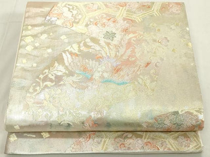 平和屋着物◎六通柄袋帯 佐賀小袖錦 引箔 正絹 逸品 DAAX5380cd