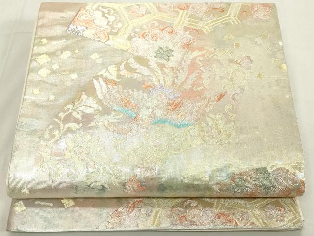 平和屋着物◎六通柄袋帯 佐賀小袖錦 引箔 正絹 逸品 DAAX5380cd
