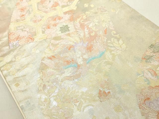 平和屋着物◎六通柄袋帯 佐賀小袖錦 引箔 正絹 逸品 DAAX5380cd