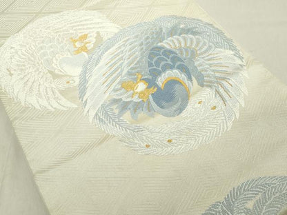 平和屋着物◎六通柄袋帯 唐織 鳳凰丸文 金銀糸 正絹 逸品 DAAX5385cd