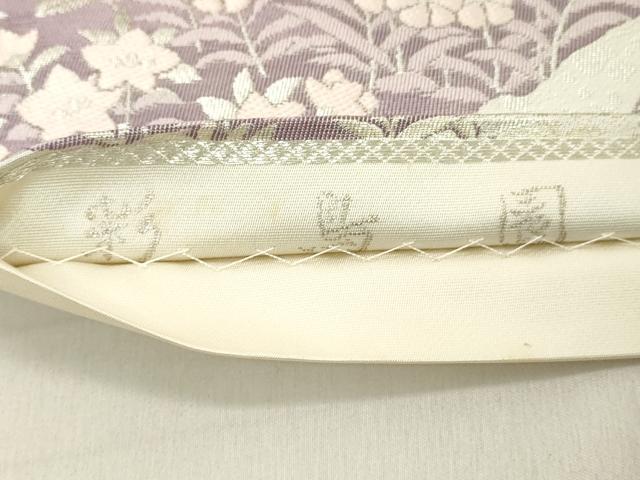 平和屋着物◎六通柄袋帯　唐織　彩鳥園　金銀糸　正絹　逸品　DAAX5387cd
