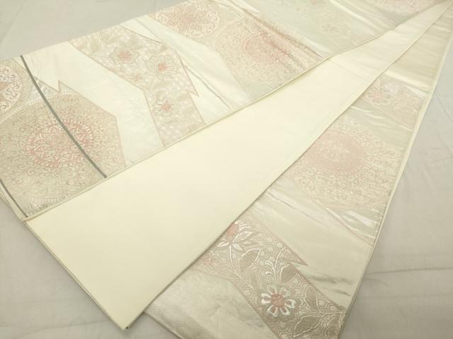 平和屋着物◎六通柄袋帯 唐織 正倉院花文 銀糸 正絹 逸品 DAAX5389cd