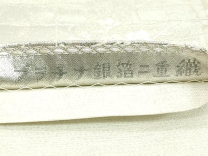 平和屋着物◎六通柄袋帯　唐織　風景文　プラチナ銀箔二重織　正絹　逸品　DAAX5441cd