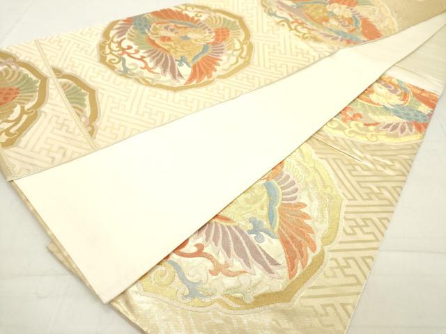平和屋着物◎六通柄袋帯　鳳凰文　金糸　正絹　逸品　DAAX5453cd