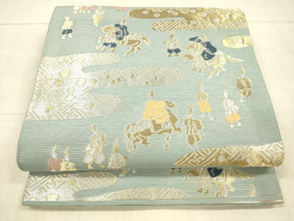 平和屋着物＊夏物 六通柄袋帯 人物文 金銀糸 DAAX5521cm
