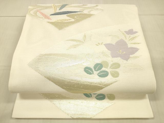 平和屋着物＊夏物 六通柄袋帯 こかげ 金銀糸 正絹 逸品 DAAX5522cm