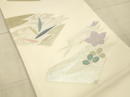 平和屋着物＊夏物 六通柄袋帯 こかげ 金銀糸 正絹 逸品 DAAX5522cm