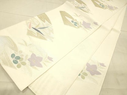平和屋着物＊夏物 六通柄袋帯 こかげ 金銀糸 正絹 逸品 DAAX5522cm
