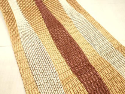 平和屋着物＊夏物 八寸名古屋帯 間道 正絹 逸品 DAAX5527cm